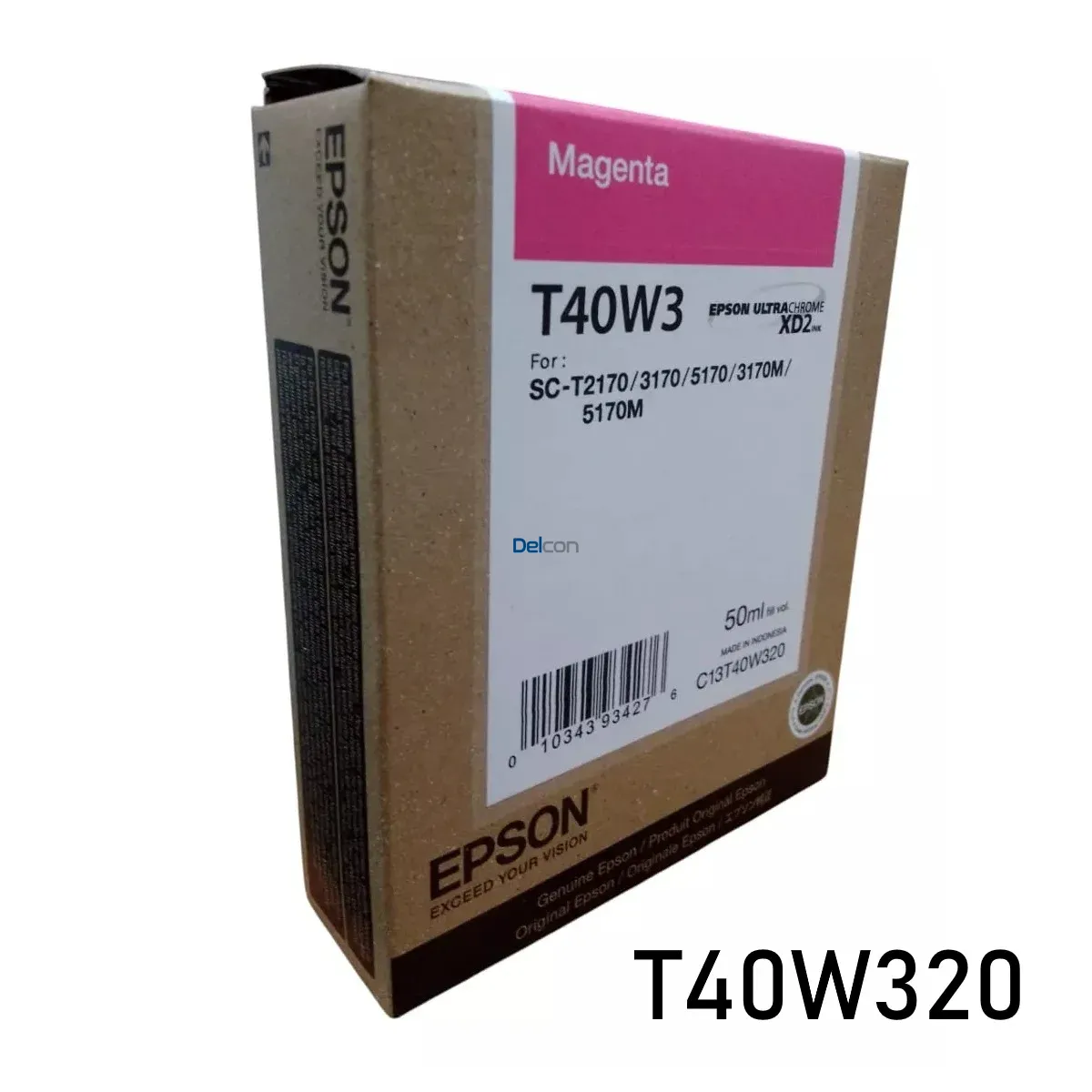 Tinta Epson T40W320 [T40W3] (50 ml) Color Magenta, Para Impresoras e Plotter Epson SureColor SC-T2170 / SC-T3170 / SC-T3170M / SC-T5170 / SC-T5170M.