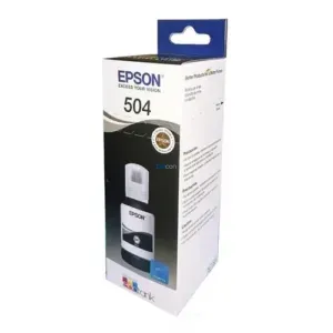 Botella De Tinta Epson T504120-AL Color Negro, Compatible Con Impresoras Epson Ecotank L4150 / L4160 / L4260 / L6270/ L14150, Rendimiento 7.500 Páginas.