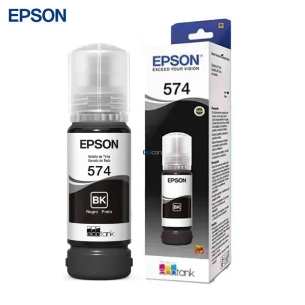 Botella De Tinta Epson T574120-AL [574] Color Negro, Para Impresoras Epson EcoTank L8050 / L18050, Rendimiento 7.300 Páginas.