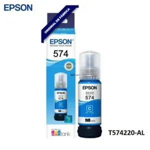 Botella De Tinta Epson T574220-AL [574] Color Cian, Para Impresoras Epson EcoTank L8050 / L18050, Rendimiento 7.300 Páginas.