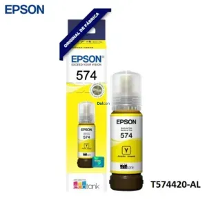 Botella De Tinta Epson T574420-AL [574] Color Amarillo, Para Impresoras Epson EcoTank L8050 / L18050, Rendimiento 7.300 Páginas.