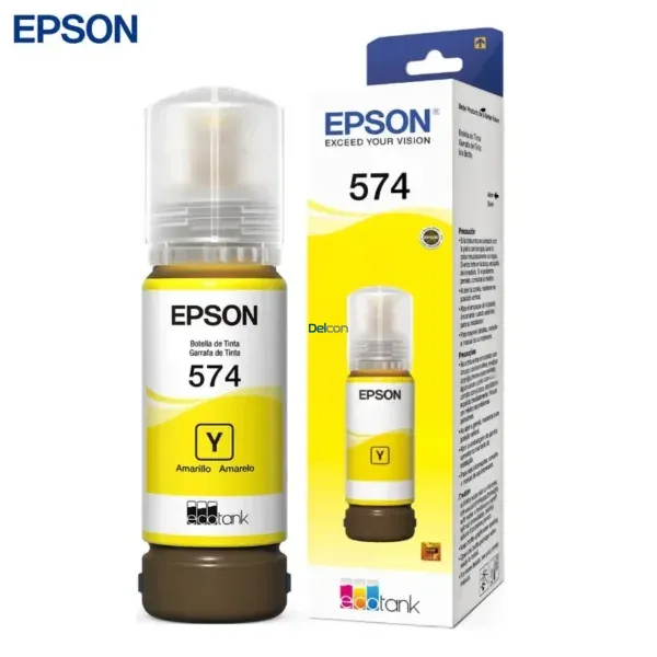 Botella De Tinta Epson T574420-AL [574] Color Amarillo, Para Impresoras Epson EcoTank L8050 / L18050, Rendimiento 7.300 Páginas.
