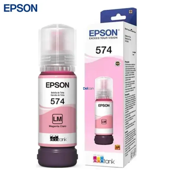 Botella De Tinta Epson T574620-AL [574] Color Magenta Claro, Para Impresoras Epson EcoTank L8050 / L18050, Rendimiento 7.300 Páginas.