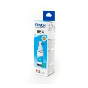 Tinta Epson T664220-AL EcoTank L210 / L220 / L310 / L350 / L365 / L380 / L395 / L455 / L475 / L495 / L575 Color Cyan, Rendimiento 4.000 Páginas.