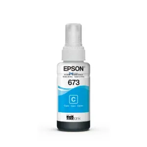 Botella De Tinta Epson T673220-AL [673] Color Cyan, Para Impresoras Epson EcoTank L800 / L805 / L810 / L850 / L1800, Rendimiento 6.500 Páginas.