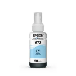 Botella De Tinta Epson T673520-AL [673] Cian Claro, Para Impresoras Epson EcoTank L800 / L805 / L810 / L850 / L1800, Rendimiento 6.500 Páginas.