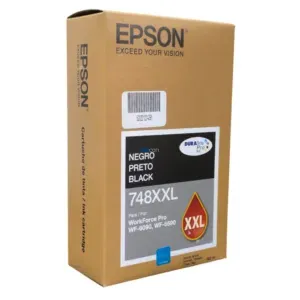 Tinta Epson T748XXL120-AL [748XXL] (202 ml) Color Negro, Para Impresoras Epson WorkForce Pro WF-6090 / WF-6590, Rendimiento 10,000 Páginas.