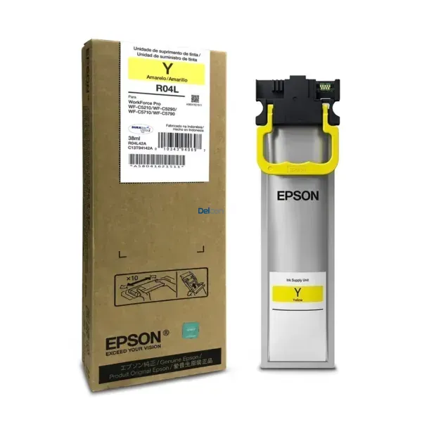 Tinta Epson T941420-AL [R04L] Color Amarillo, Para Impresoras Epson WorkForce Pro WF-C5210 / WF-C5290 / WF-C5710 / WF-C5790, Rendimiento 5.000 Páginas.