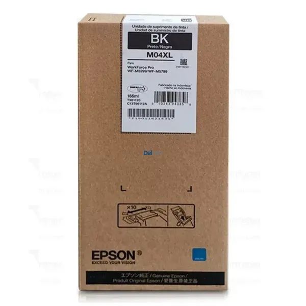 Tinta Epson T961120-AL (M04XL) Black, Compatible Con Impresoras Epson WorkForce Pro WF-M5299 / WF-M5799, Rendimiento 10.000 Páginas.