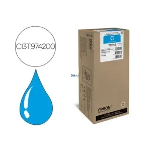 Bolsa De Tinta Epson T973200 [T9732] Color Cyan, Para Impresoras Epson WorkForce Pro WF-C869R / PX-S7070X / PX-M7070FX, Rendimiento 22.000 Páginas.