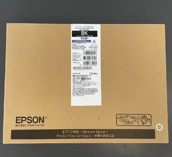 Bolsa De Tinta Epson T01D100 (T01D1) Color Negro, Para Impresoras Epson WorkForce Pro WF-C529R / WF-C579R Series, Rendimiento 50.000 Páginas.