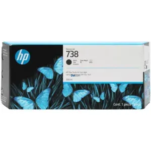 Cartucho De Tinta Hp 498N8A (738) Color Negro, Para Impresora e Plotter Multifunción Hp DesignJet T850 / T950 MFP Series, Contenido 300 Mililitros.