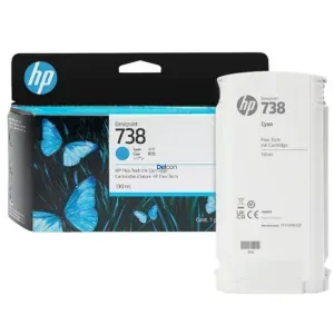 Cartucho De Tinta Hp 498N5A (738) Color Cyan, Para Impresora e Plotter Multifunción Hp DesignJet T850 / T950 MFP Series, Contenido 130 Mililitros.