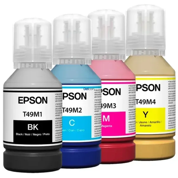 Pack De Tintas Epson T49M1 | T49M2 | T49M3 | T49M4, Para Epson SureColor SC-F170 / SC-F570 / SC-F571, Color Negro Cyan Magenta Amarillo.