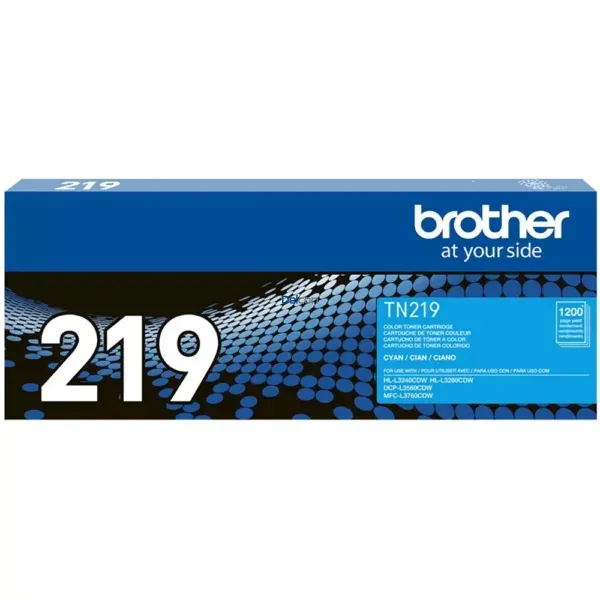 Cartucho De Toner Brother TN219C Color Cyan, Para Impresoras Brother HL-L3280CDW / DCP-L3560CDW / MFC-L3760CDW, Rendimiento 1.200 Páginas.