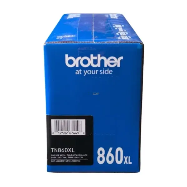 Cartucho De Toner Original Brother TN860XL Color Negro, Para Impresora Multifunciónal Brother MFC-L2880DW, Rendimiento 3.000 Páginas.
