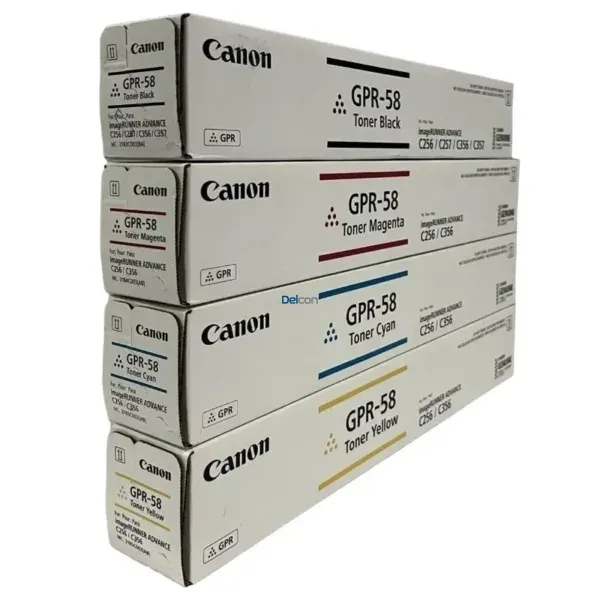 Toner Canon GPR-58 Original, Para Impresoras Canon imageRUNNER ADVANCE C256iF / C356iF / DX C257iF / C357iF, Color Negro Cyan Magenta Amarillo.