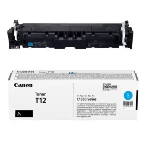 Cartucho De Toner Canon T12 Cyan, Para Impresoras Canon i-SENSYS X C1300 / C1333P / C1333 / C1333i / C1333iF Series, Rendimiento 5.300 Páginas.