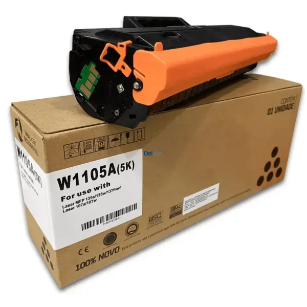 Toner Alternativo Hp 105XL W1105XL Black, Para Impresoras Hp Láser 107a / 107w / MFP 135a / 135w / 137fnw, Rendimiento 5.000 Páginas.