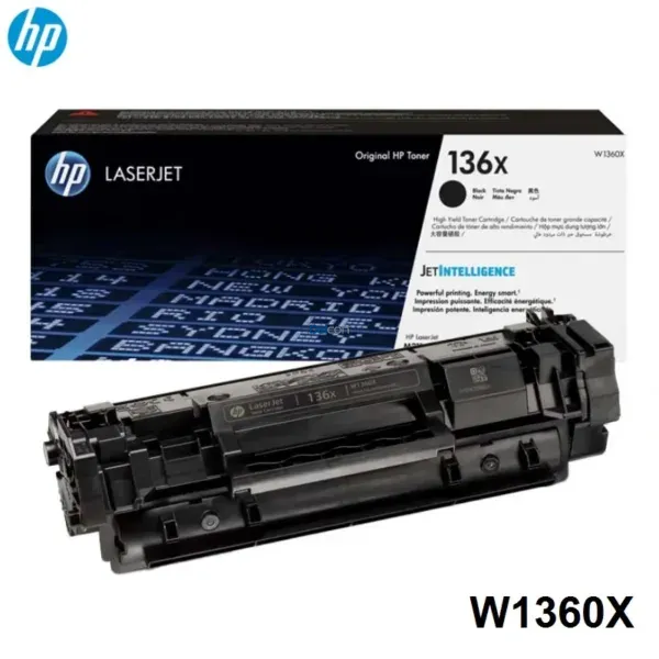 Cartucho De Tóner Hp 136X W1360X Black, Para Impresoras Hp LaserJet M209dwe / M209dw / MFP M234dwe / M234dw / M236sdw, Rendimiento 2.600 Páginas.