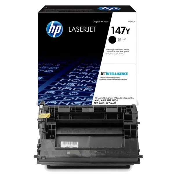 Toner Hp 147Y W1470Y Black, Para Impresoras Hp LaserJet Enterprise M611dn / M611x / M612dn / MFP M635fht / M636fh / M636z, Rendimiento 42.000 Páginas.