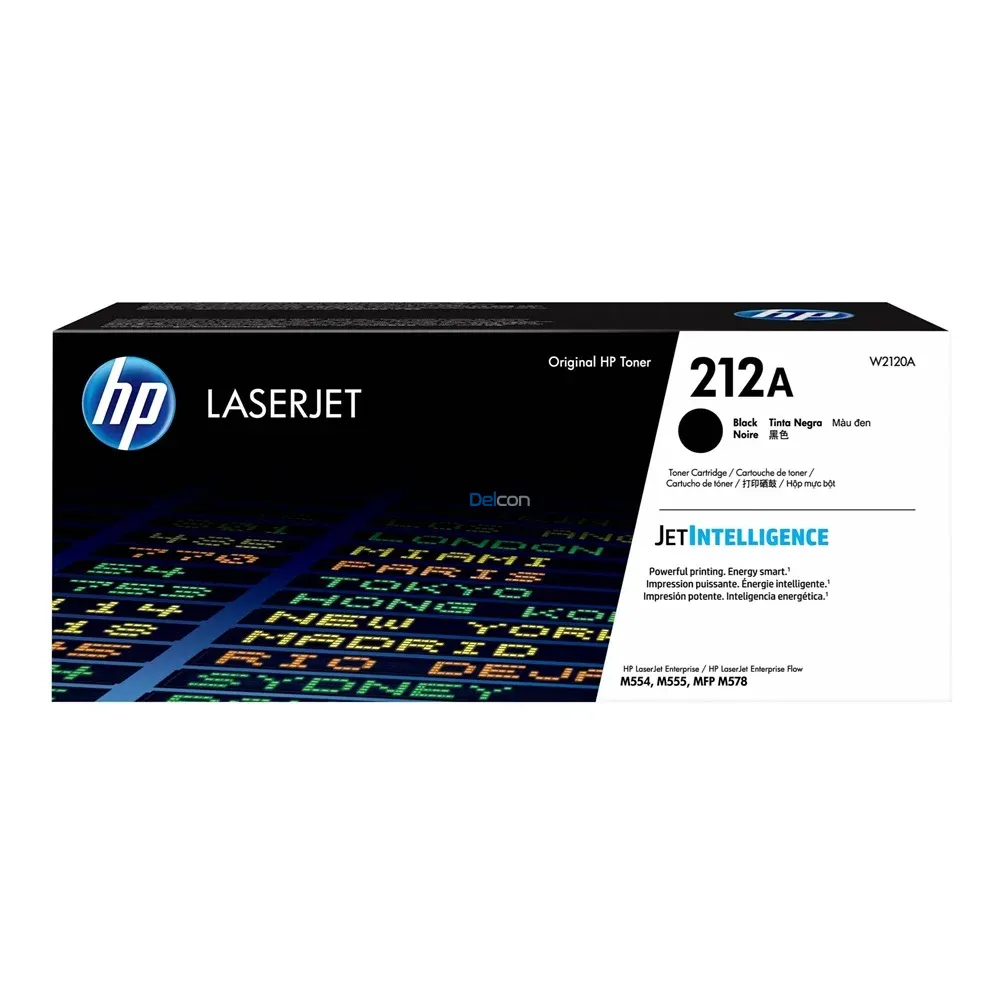Toner Hp W2120A [212A] Negro, Para Impresoras Hp Color Laserjet Enterprise Flow MFP M554dn / M555dn / M555x / M578c / M578dn, Rendimiento 5.500 Páginas.