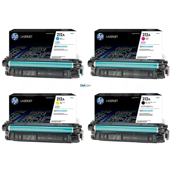 Juego De Toner Hp 212A [W2120A | W2121A | W2122A | W2123A] Para Impresoras Hp M554dn / M555dn / M555x / M578c / M578d Color Negro Cyan Amarillo.