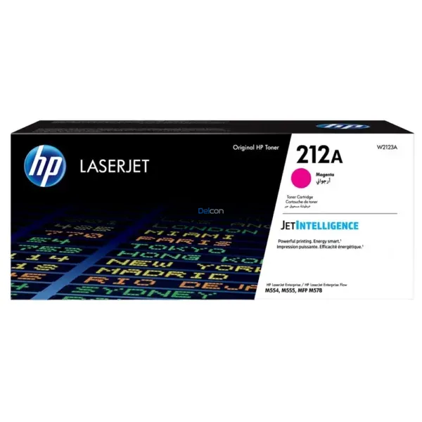 Toner Hp W2123A [212A] Magenta, Para Impresoras Hp Color Laserjet Enterprise Flow MFP M554dn / M555dn / M555x / M578c / M578dn, Rendimiento 4.500 Páginas.