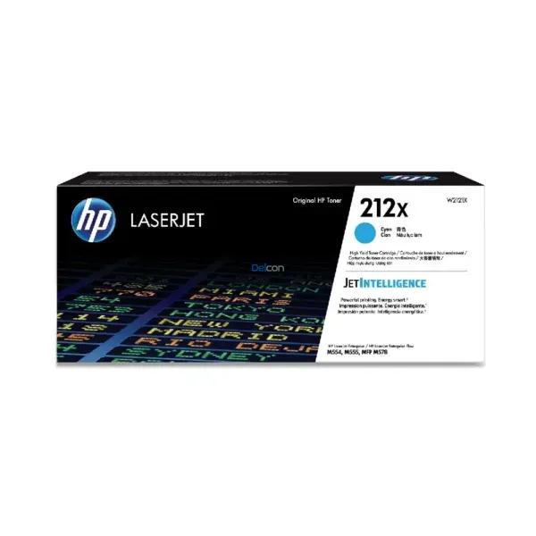 Toner Hp W2121X [212X] Cyan, Para Impresoras Hp Color Laserjet Enterprise Flow MFP M554dn / M555dn / M555x / M578dn / M578c, Rendimiento 10.000 Páginas.