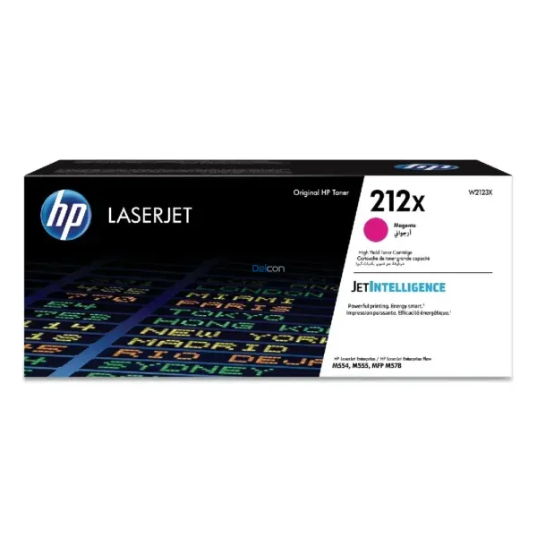 Toner Hp W2123X [212X] Magenta, Para Impresora Hp Color Laserjet Enterprise Flow MFP M554dn / M555dn / M555x / M578c / M578dn, Rendimiento 10.000 Páginas.