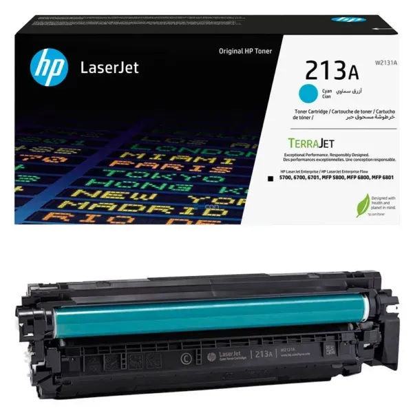 Toner Hp W2131A [213A] Cyan, Para Impresoras Hp Color LaserJet Enterprise 5700dn / 6700dn / 6701dn / MFP 5800dn / 6800dn, Rendimiento 3.000 Páginas.