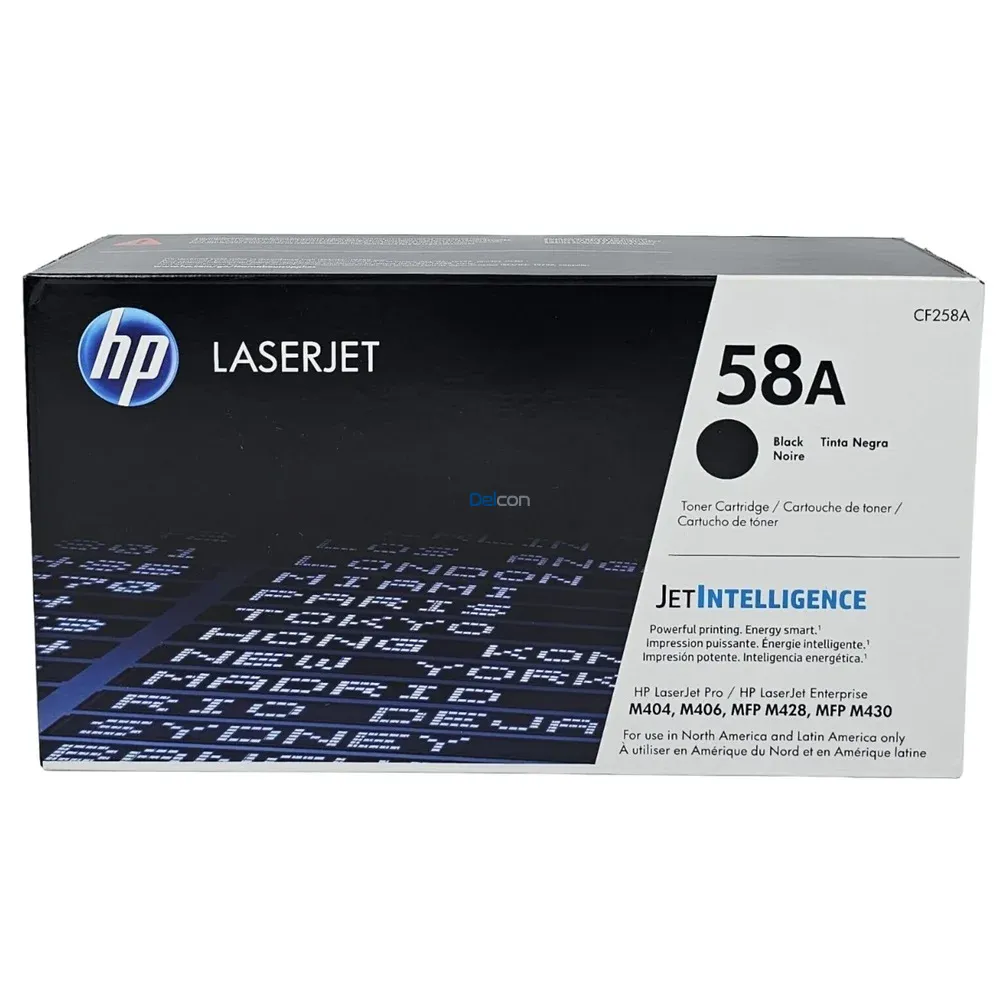 Toner Hp 58A CF258A Black, Compatible Con Impresoras HP LaserJet Pro M404dn / M404dw / M404n / M428fdn / M428fdw. Rendimiento 3.000 Páginas.