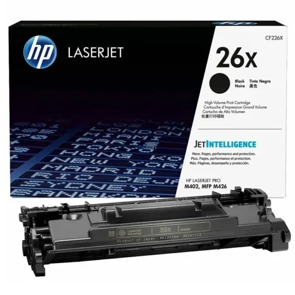 Toner Hp CF226X 26X Black, Compatible Con Impresoras Hp LaserJet Pro M402dn / M402dw / M402n / M426dw / M426fdn / M426fdw, Rendimiento 9.000 Páginas.