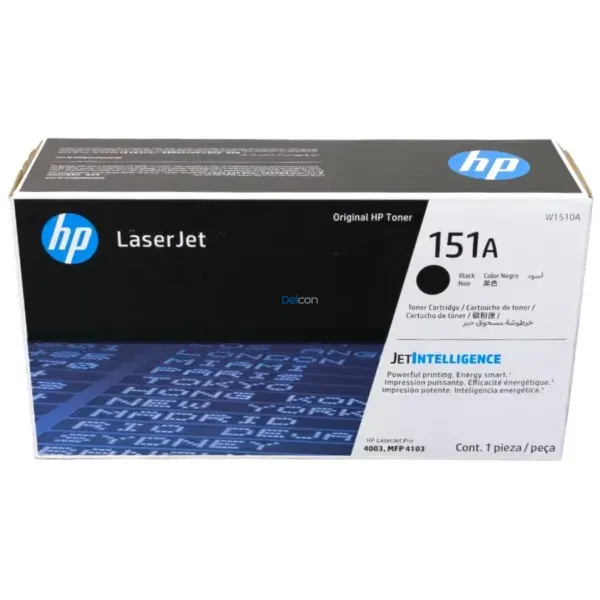 Tóner Hp W1510A 151A Black, Para Impresoras Hp LaserJet Pro 4003dw / MFP Pro 4103dw / 4103fdn / 4103fdw. Rendimiento 3.050 Páginas.
