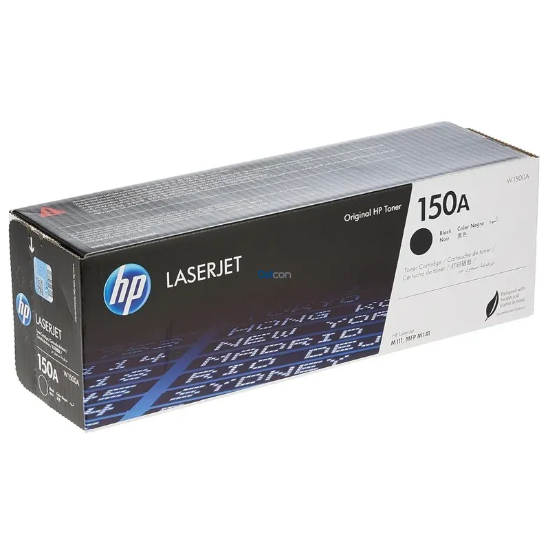 Cartucho De Toner Original Hp W1500A 150A Black, Para Impresoras HP LaserJet MFP M110w / M111w / M140w / M141w, Rendimiento 975 Páginas.