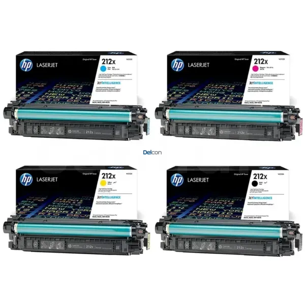 Juego De Toner Hp 212X [W2120X | W2121X | W2122X | W2123X] Para Hp M554dn / M555dn / M555x / M578dn / M578c / M578f, Color Negro Cyan Amarillo Magenta.