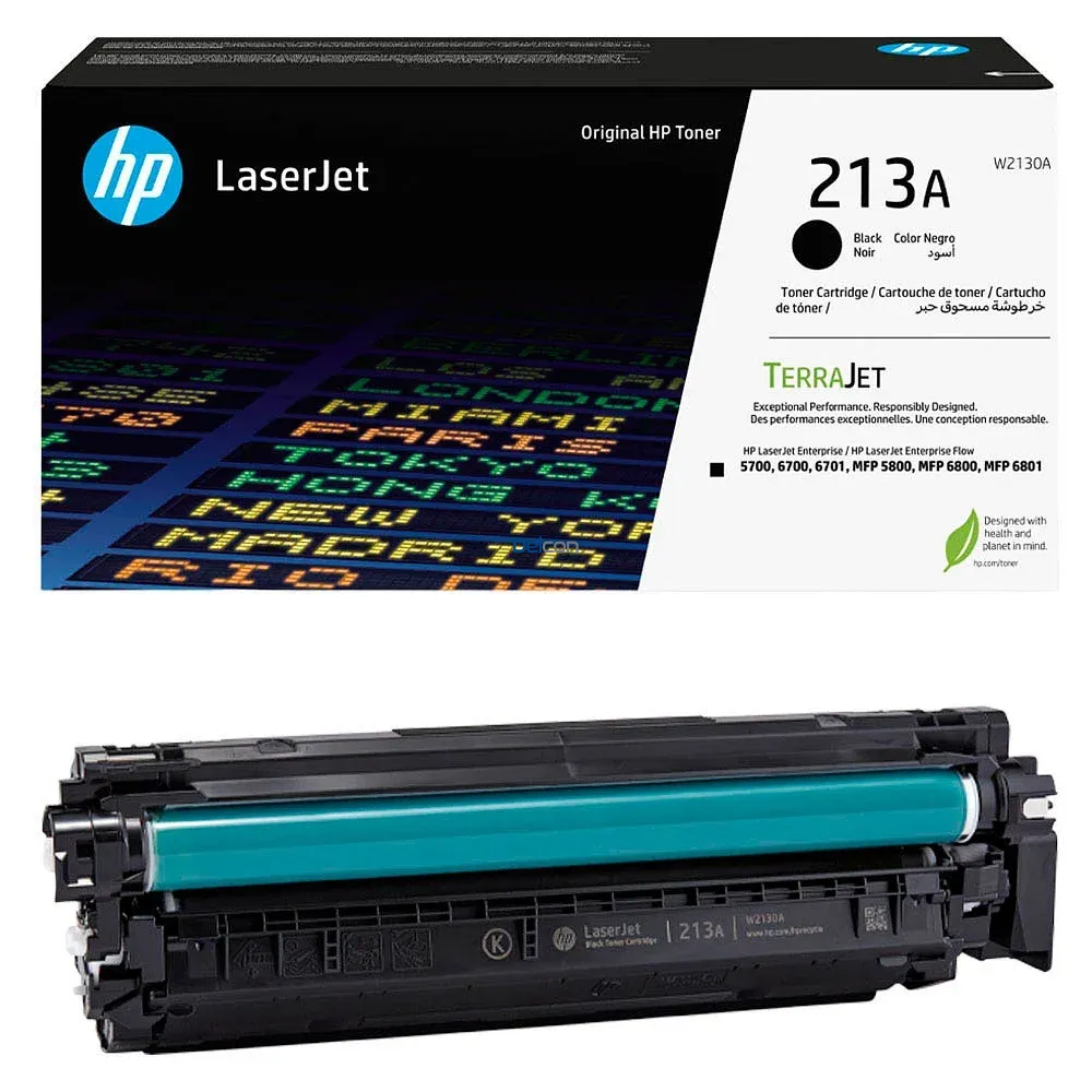 Toner Hp W2130A [213A] Negro, Para Impresoras Hp Color LaserJet Enterprise 5700dn / 6700dn / 6701dn / MFP 5800dn / 6800dn, Rendimiento 3.500 Páginas.