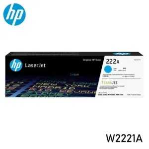 Tóner Hp W2221A 222A Cyan, Para Impresoras Hp LaserJet Pro 3203dw / 3204dw / MFP 3303fdw / 3288dw / 3388fdw / 3388sdw, Rendimiento 1.200 Páginas.