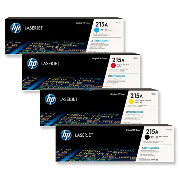 Juego De Toner Hp 215A [W2310A | W2311A | W2312A | W2313A] Negro Cyan Amarillo Magenta, Para Impresoras Hp Color Laserjet Pro M182nw / M182fw / M183fw.