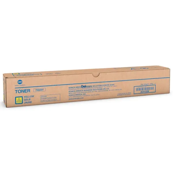 Toner Konica Minolta TN626Y Color Amarillo, Compatible Con Fotocopiadoras Konica Minolta Bizhub C450i / C550i / C650i, Rendimiento 28.000 Paginas.