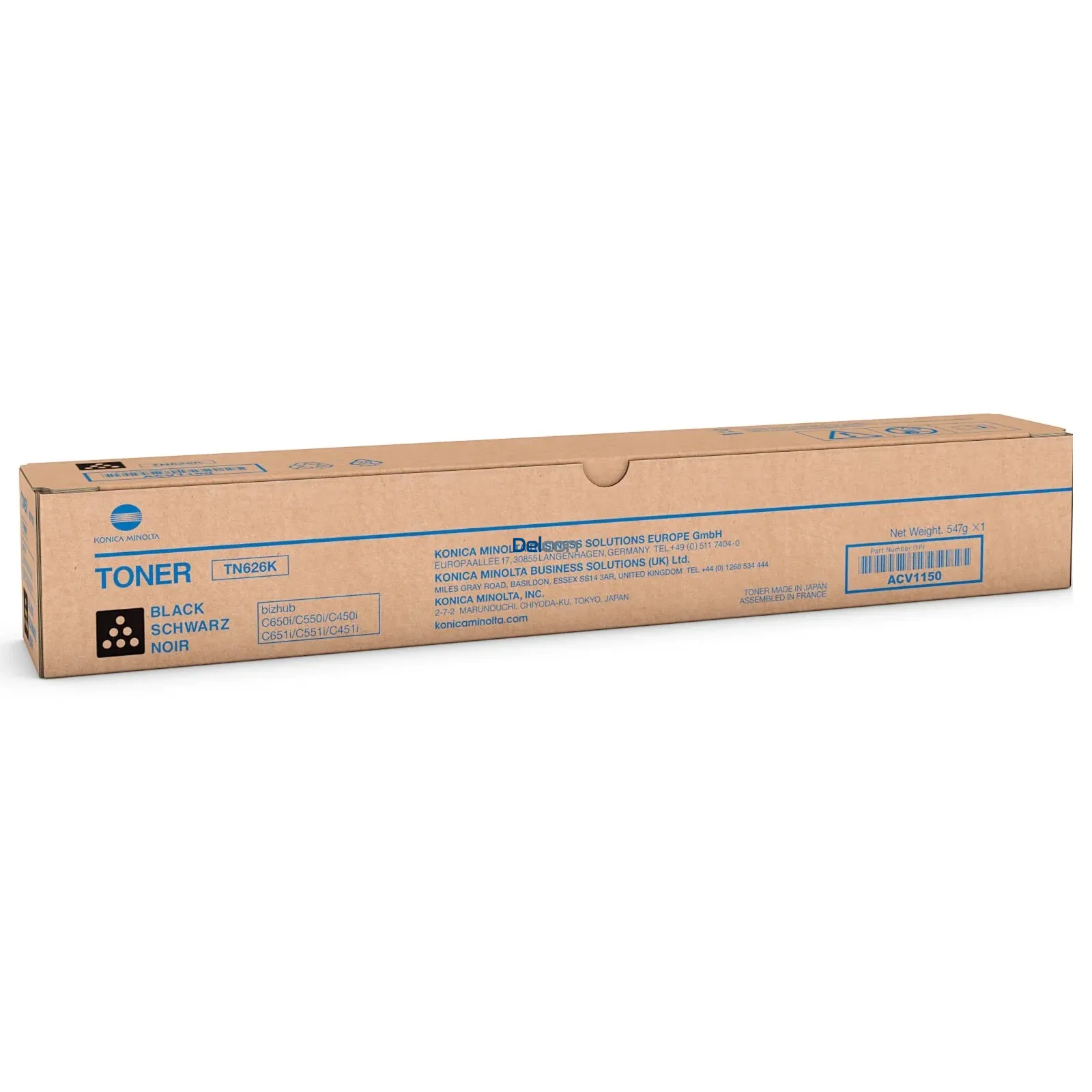 Toner Konica Minolta TN626K Color Negro, Compatible Con Fotocopiadoras Konica Minolta Bizhub C450i / C550i / C650i, Rendimiento 28.000 Paginas.