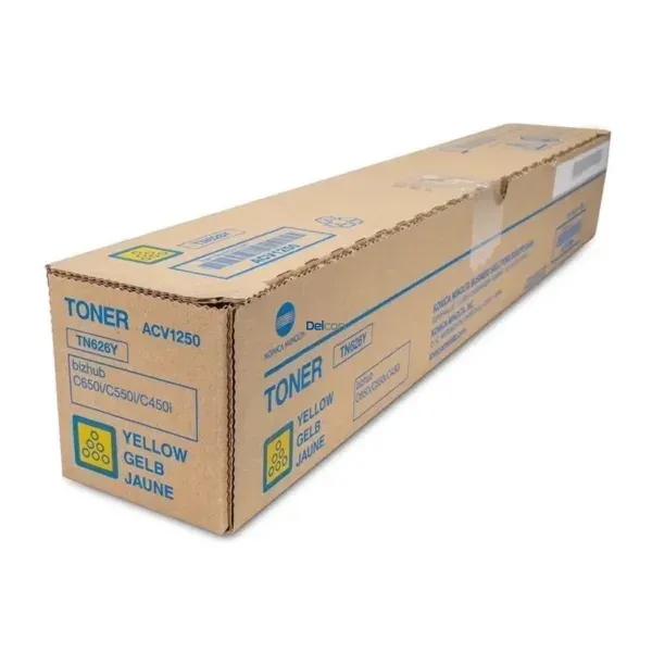 Toner Konica Minolta TN626Y Color Amarillo, Compatible Con Fotocopiadoras Konica Minolta Bizhub C450i / C550i / C650i, Rendimiento 28.000 Paginas.