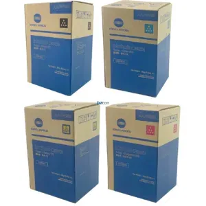 Pack Toner Konica Minolta TNP80 Color Negro Cyan Magenta Amarillo, Compatible Con Impresora Konica Minolta Bizhub C3320i, (Juego Completo)