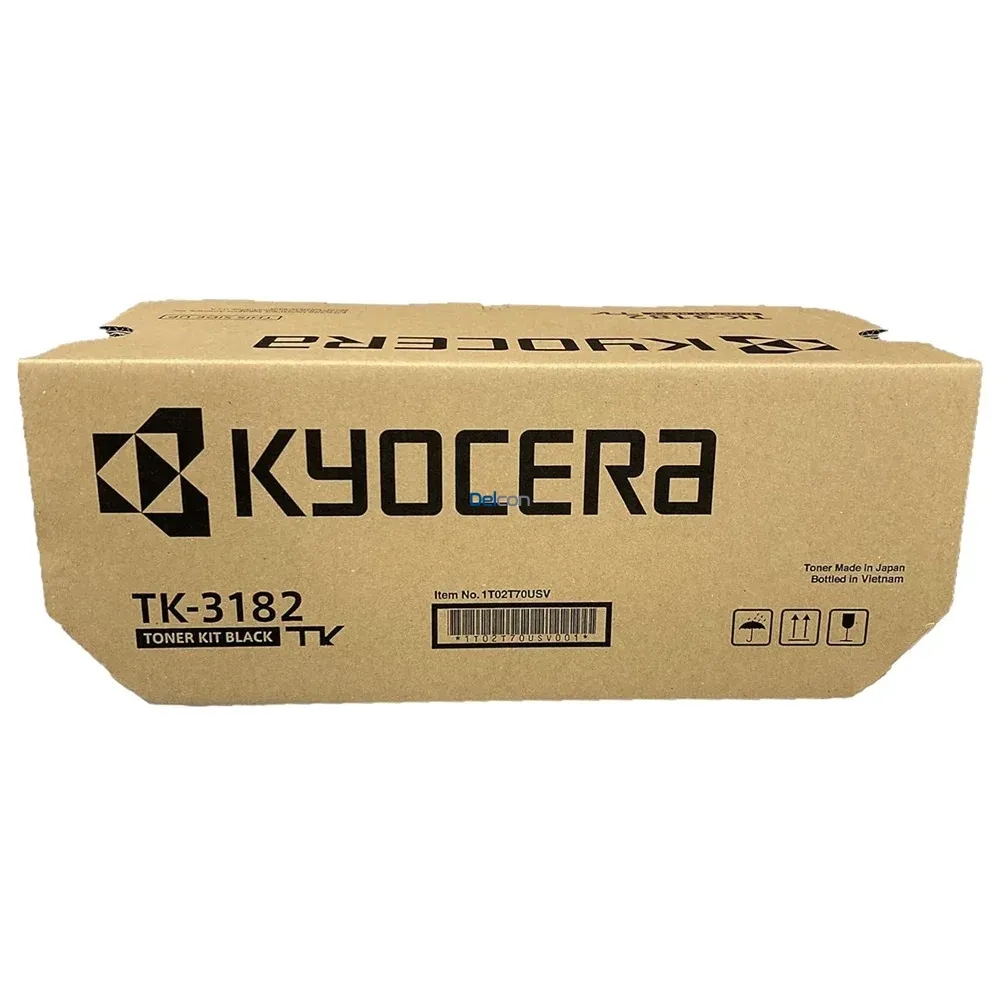 Cartucho De Tóner Original Kyocera TK-3182 Negro, Para Impresoras Kyocera Ecosys M3655idn / P3055dn / P3155dn, Rendimiento 21.000 Páginas.
