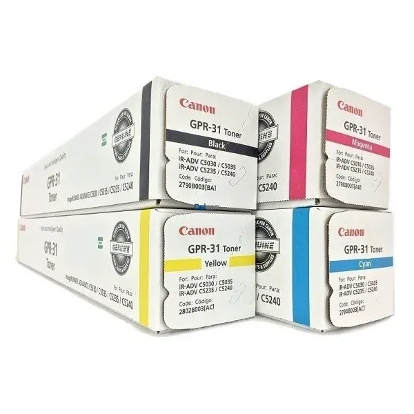 Pack Tóner Canon GPR-31 Original, Para Impresoras Canon imageRUNNER ADVANCE C5030 / C5035 / C5235 / C5240 / Color Negro Cyan Magenta Amarillo.