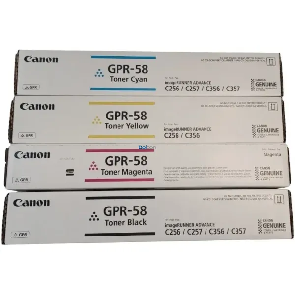 Toner Canon GPR-58 Original, Para Impresoras Canon imageRUNNER ADVANCE C256iF / C356iF / DX C257iF / C357iF, Color Negro Cyan Magenta Amarillo.