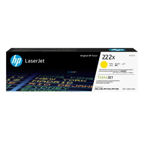 toner-original-hp-w2222x-222x-laserjet-pro-3203dw-mfp-3303fdw-color-amarillo Tóner Hp W2222X 222X Amarillo, Para Impresoras Hp LaserJet Pro 3203dw / 3204dw / MFP 3303fdw / 3288dw / 3388fdw / 3388sdw, Rendimiento 2.500 Páginas.