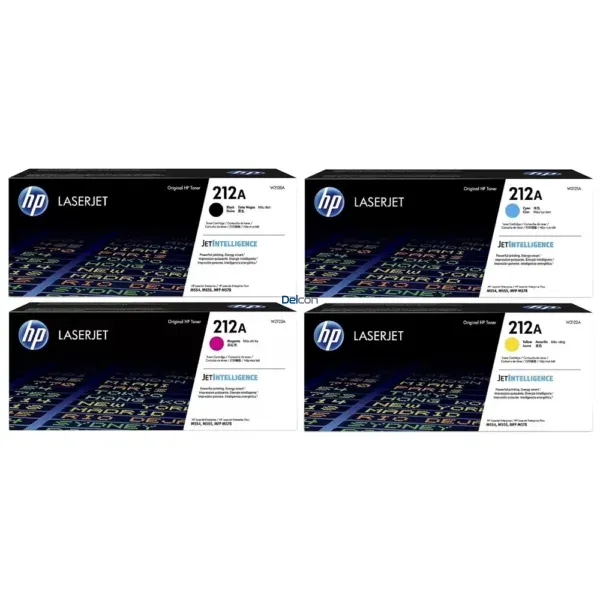 Juego De Toner Hp 212A [W2120A | W2121A | W2122A | W2123A] Para Impresoras Hp M554dn / M555dn / M555x / M578c / M578d Color Negro Cyan Amarillo.