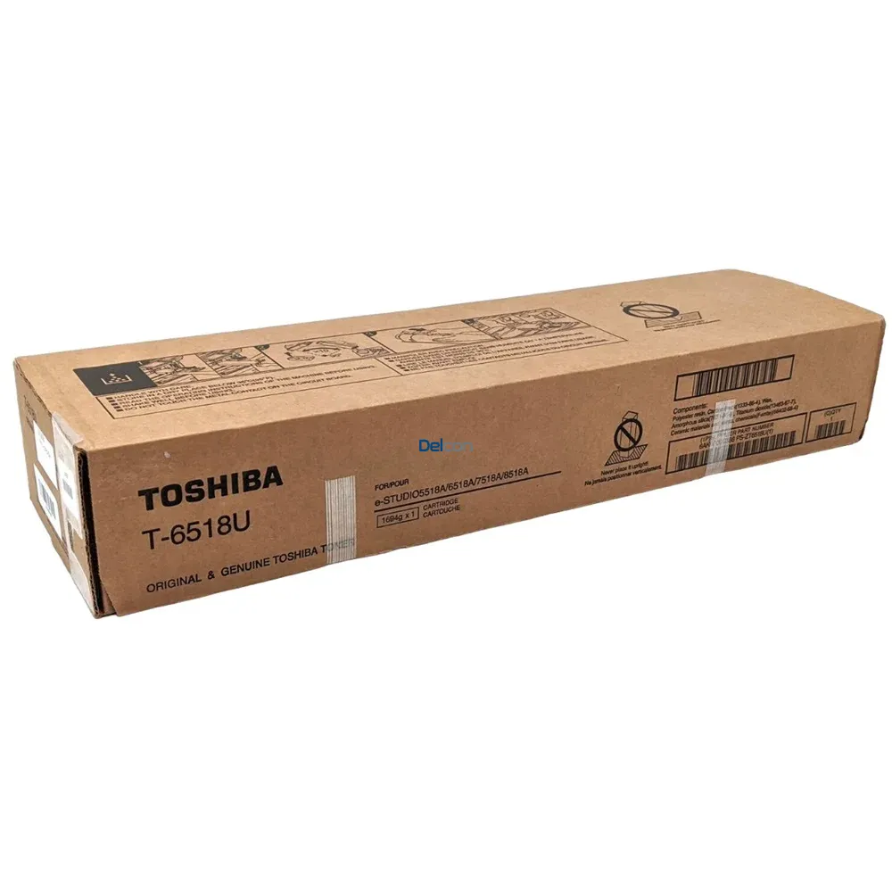 Toner Toshiba T-6518U Black, Compatible Con Impresoras Toshiba E-Studio 5518A / 6518A / 7518A / 8518A, Rendimiento 106.600 Páginas.