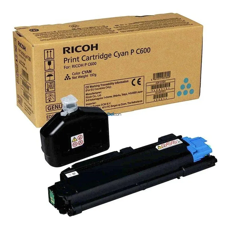 Cartucho De Toner Ricoh 408311 Color Cyan, Para Impresoras Láser a Color Ricoh P C600, Rendimiento 7.700 Páginas, Envios a Todo el Perú.
